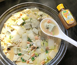 #鸡汁入家宴 感恩正当“食”#鲜掉眉毛的双蛋白菜豆腐粉丝汤的做法