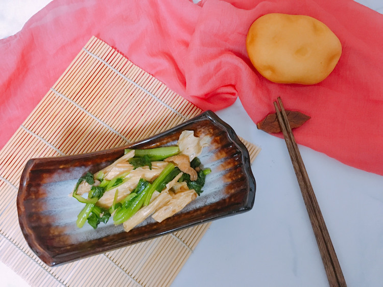 腐竹油菜的做法