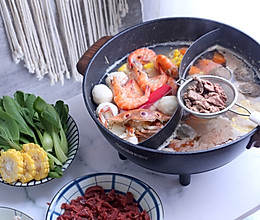 海鲜+牛肉鸳鸯火锅的做法
