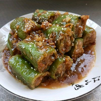 青椒酿肉沫