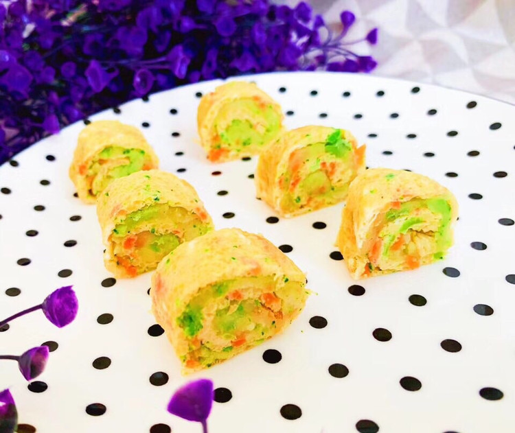 宝宝辅食食谱   小米蔬菜鸡蛋卷的做法