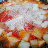 醋椒豆腐茄瓜汤的做法图解4