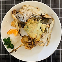 芝士烤三文鱼头
