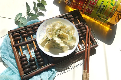 辅食-素饺子小油菜鸡蛋虾仁馅