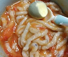 【8个月宝宝辅食】不用手和面的西红柿鸡蛋面条的做法