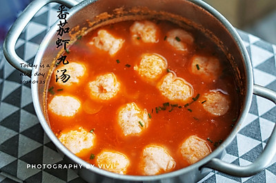 番茄虾丸汤——自己在家做虾丸并不难！