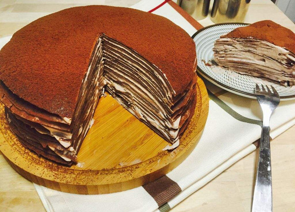 榛子巧克力千层蛋糕