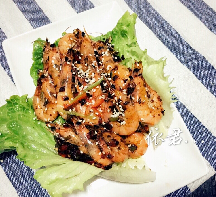 三丁干煎虾的做法