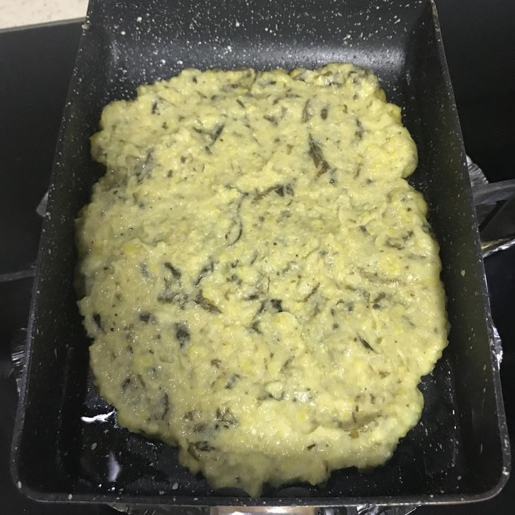 老玉米榄菜饼子的做法