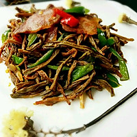 腊肉炒干豆角的做法图解3