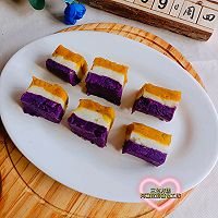 山药南瓜紫薯三色方糕的做法图解7