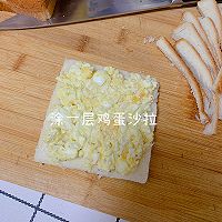 #带着美食出去浪#超快手的鸡蛋沙拉火腿三明治的做法图解4