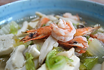 鲜虾白菜豆腐汤，清淡鲜美减肥必备的做法