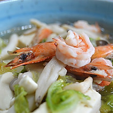 鲜虾白菜豆腐汤，清淡鲜美减肥必备