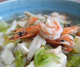 鲜虾白菜豆腐汤，清淡鲜美减肥必备的做法