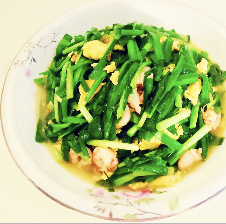 快手健康菜-韭菜鸡蛋炒虾仁的做法