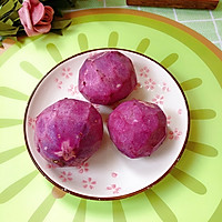 紫薯糯米丸子宝宝小零食的做法图解2