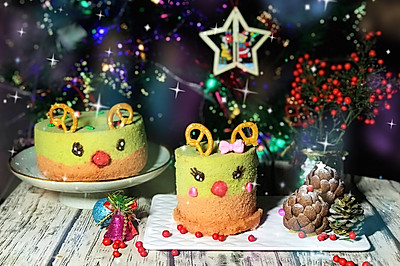 圣诞麋鹿蛋糕-不用奶油装饰的蛋糕