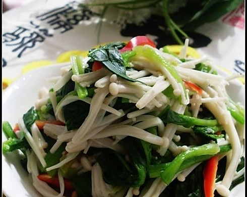 金针菇拌菠菜