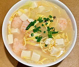冬瓜虾球豆腐蛋丝汤 （减脂餐）的做法