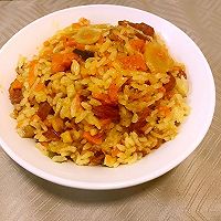 腊肠南瓜杏鲍菇焖饭的做法图解7