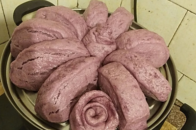 南瓜紫薯玫瑰花小馒头的做法大全