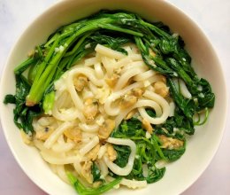 蛤蜊奶香乌冬面的做法