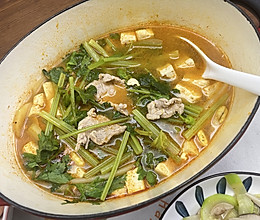 水煮肉片减油减辣版的做法