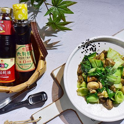 油菜炒口蘑
