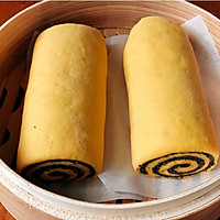 一次发酵黑芝麻南瓜卷的做法图解9