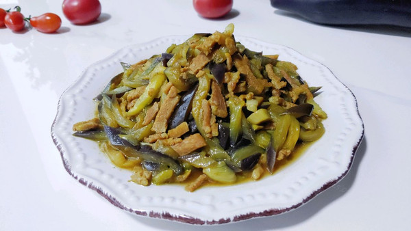 姜蒜茄子酱肉丝