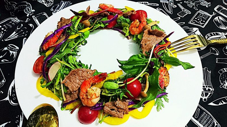 温暖沙拉Salad圣诞花环色拉-蜜桃爱营养师私厨-健身减肥的做法