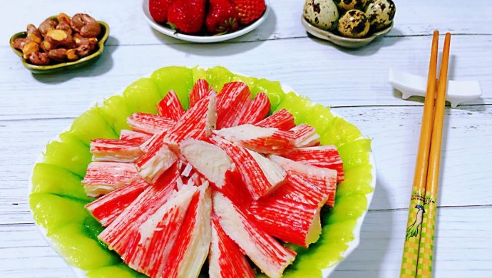蒜蓉油菜炒蟹足棒