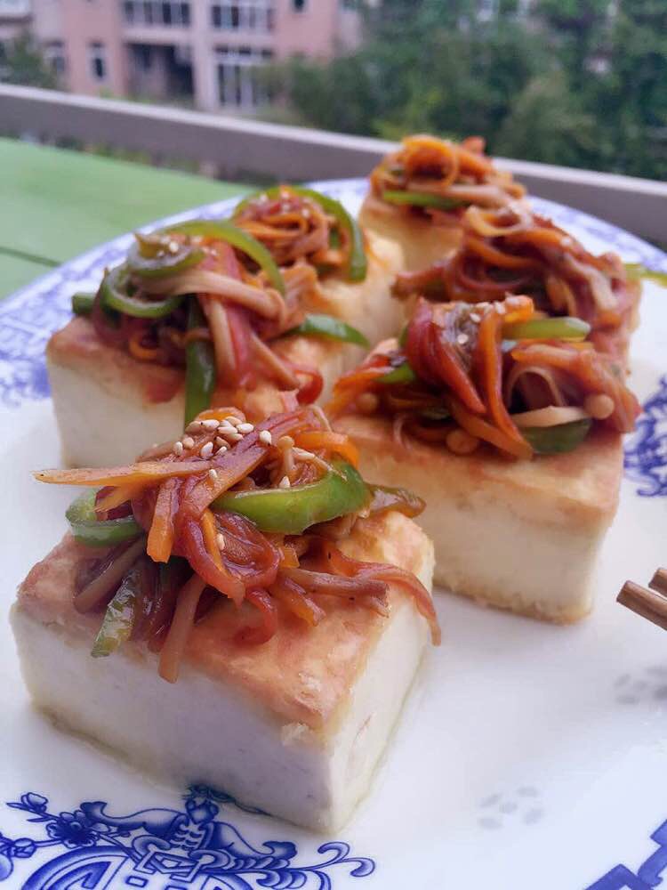 Baked tofu appetizer