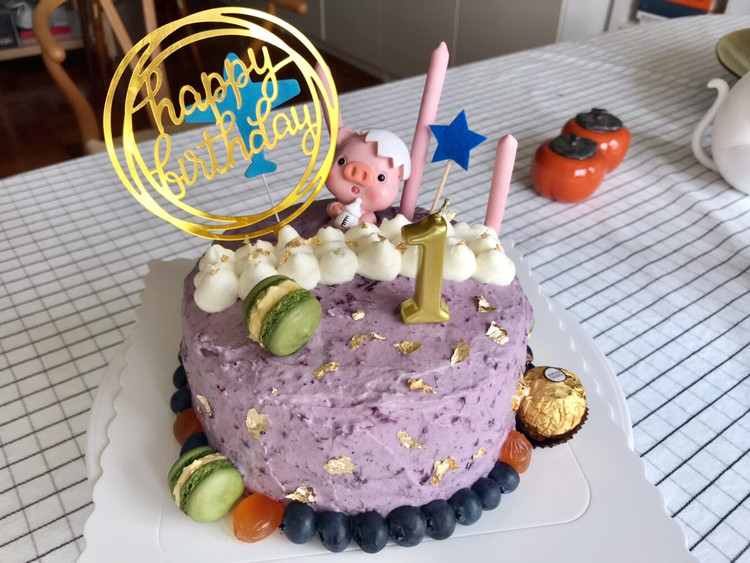 生日蛋糕，超详细分解教程：蓝莓口味的做法