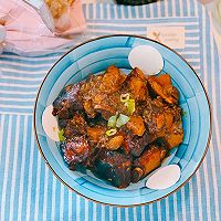 #味达美星厨X小厨中秋团圆宴#红烧排骨炖土豆板栗的做法图解9