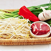 #我们约饭吧#肉丝炒豆芽韭菜的做法图解1