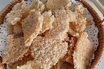 简单的零食炸米饭锅巴#饭嘎巴
