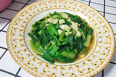 蒜爆油麦菜（新手小白也可以做的素宴）