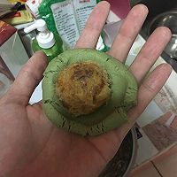 网红版肉松蛋黄青团的做法图解4