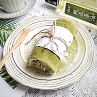 #2020，感恩有你#有平底锅就能搞定的抹茶蜜豆毛巾卷的做法图解13