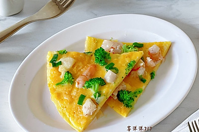 宝宝辅食/挪威北极鳕鱼鲜虾蛋饼