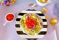 #白色情人节限定美味#轻食餐-番茄蔬菜蝴蝶面的做法