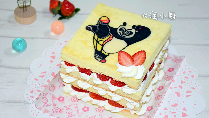 功夫熊猫草莓蛋糕