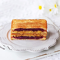 #我们约饭吧#紫薯肉松三明治的做法图解12