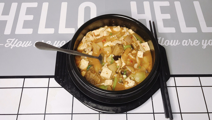 韩式泡菜牛肉豆腐锅