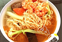 红虾油面的做法