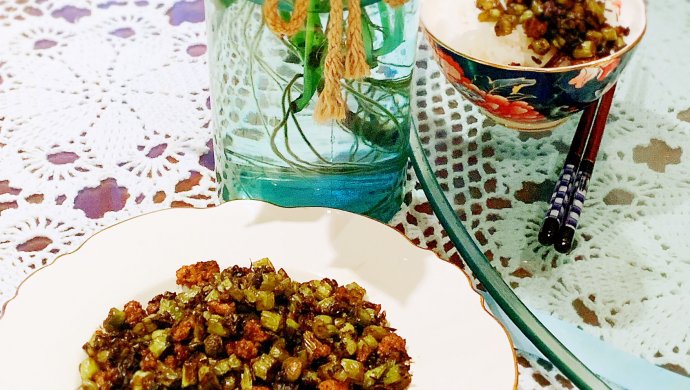 超级下饭-榄菜肉碎四季豆