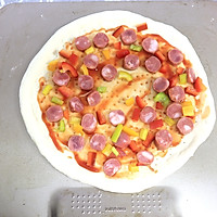 #安佳马苏里拉芝士挑战赛# 无油脆底香肠披萨的做法图解7