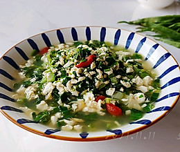 虾油青菜豆腐汤的做法